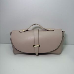 Elegant Bone Colored Women's Clutch with Top Handle